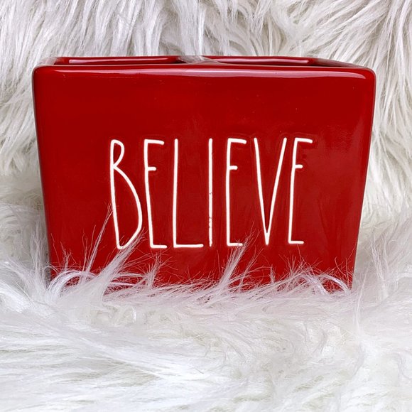 Rae Dunn Believe Ceramic Holiday Organizer Holder - Picture 4 of 12